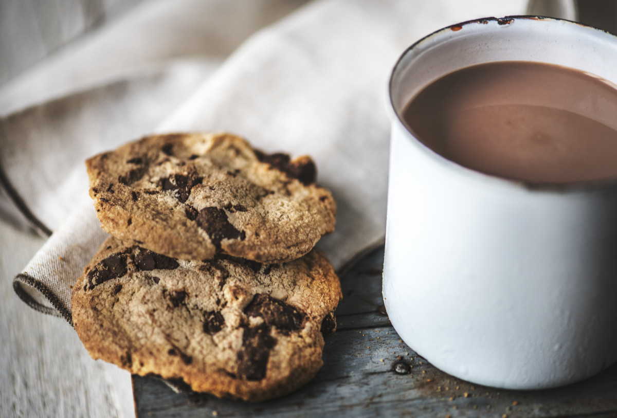 Bolachas com pepitas de chocolate